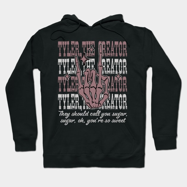 They should call you sugar, sugar, oh, you're so sweet Skull Fingers Outlaw Music Lyric Hoodie by Beetle Golf